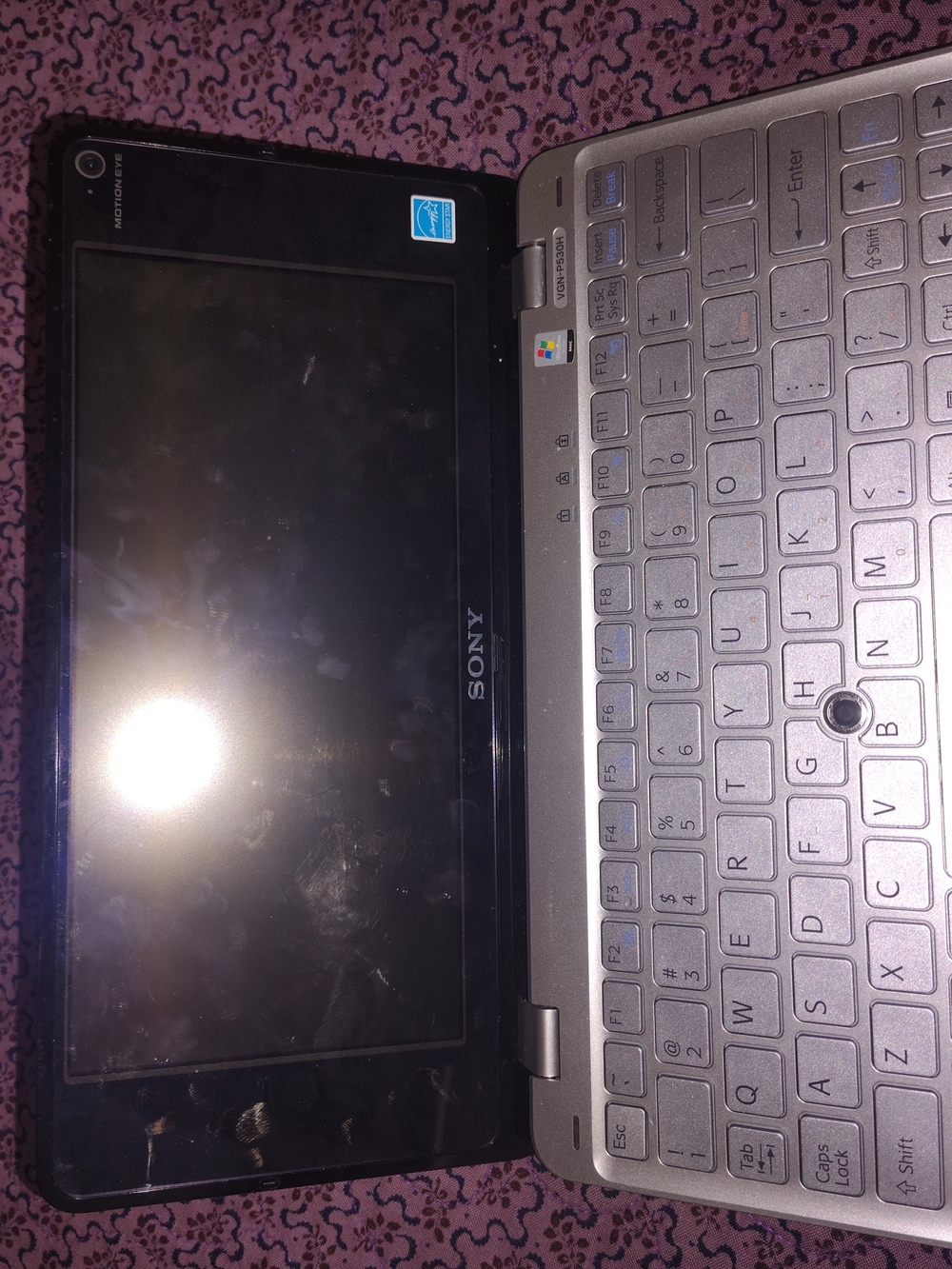 P Series Sony Vaio Silver and Black Laptop Netbook 256gb